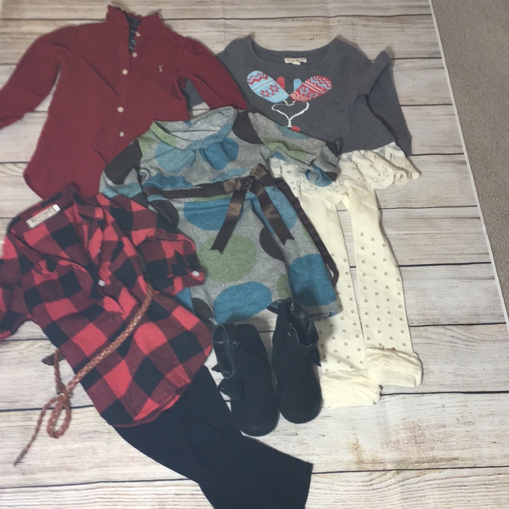 6 Piece Lot Toddler Girls 2T Clothing (Q2000)